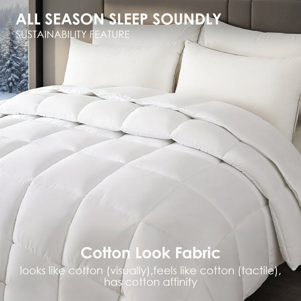 White Oversized Checkered Quilted Plump Duvet Luxury Hotel-grade Comfort For Bedrooms And Guesthouses. Winter-weight Warmth For Single/double Beds. Premium Breathable Microfiber Fabric. The Ultimate C