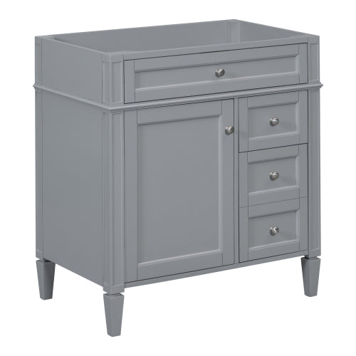 30'' Bathroom Vanity Without Top Sink, Modern Bathroom Storage Cabinet With 2 Drawers And A Tip-out Drawer