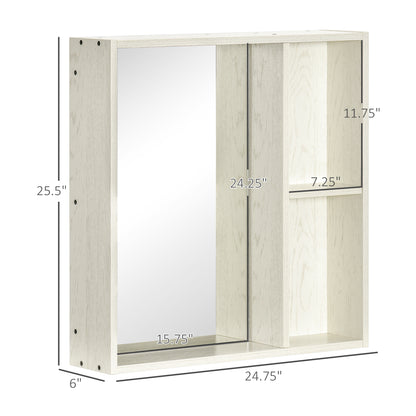 24.75" x 25.5" Bathroom Medicine Cabinet with Mirror