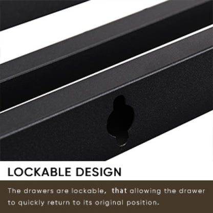 Full Size Bed Frame With Storage Headboard And 2 Drawers, LED Lights Bed With Charging Station, Metal Platform Bed No Noise