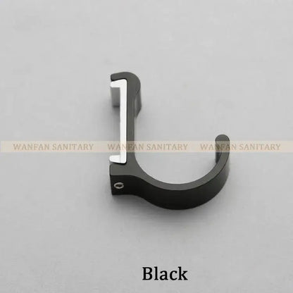 Black metal pipe clamp with sleek curved design and silver inner lining for decorbites candy color metal wall hooks