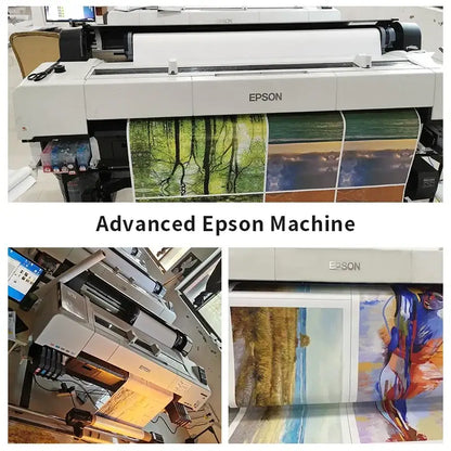 Advanced epson large-format printer producing vibrant abstract geometric luxury wall art for decorbites canvas prints