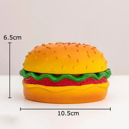 Vibrant glossy yellow and green resin cartoon burger ashtray shaped like a decorative box for office table use