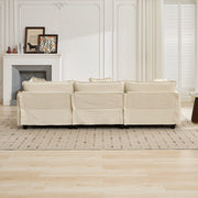 Beige Chenille Double Sofa