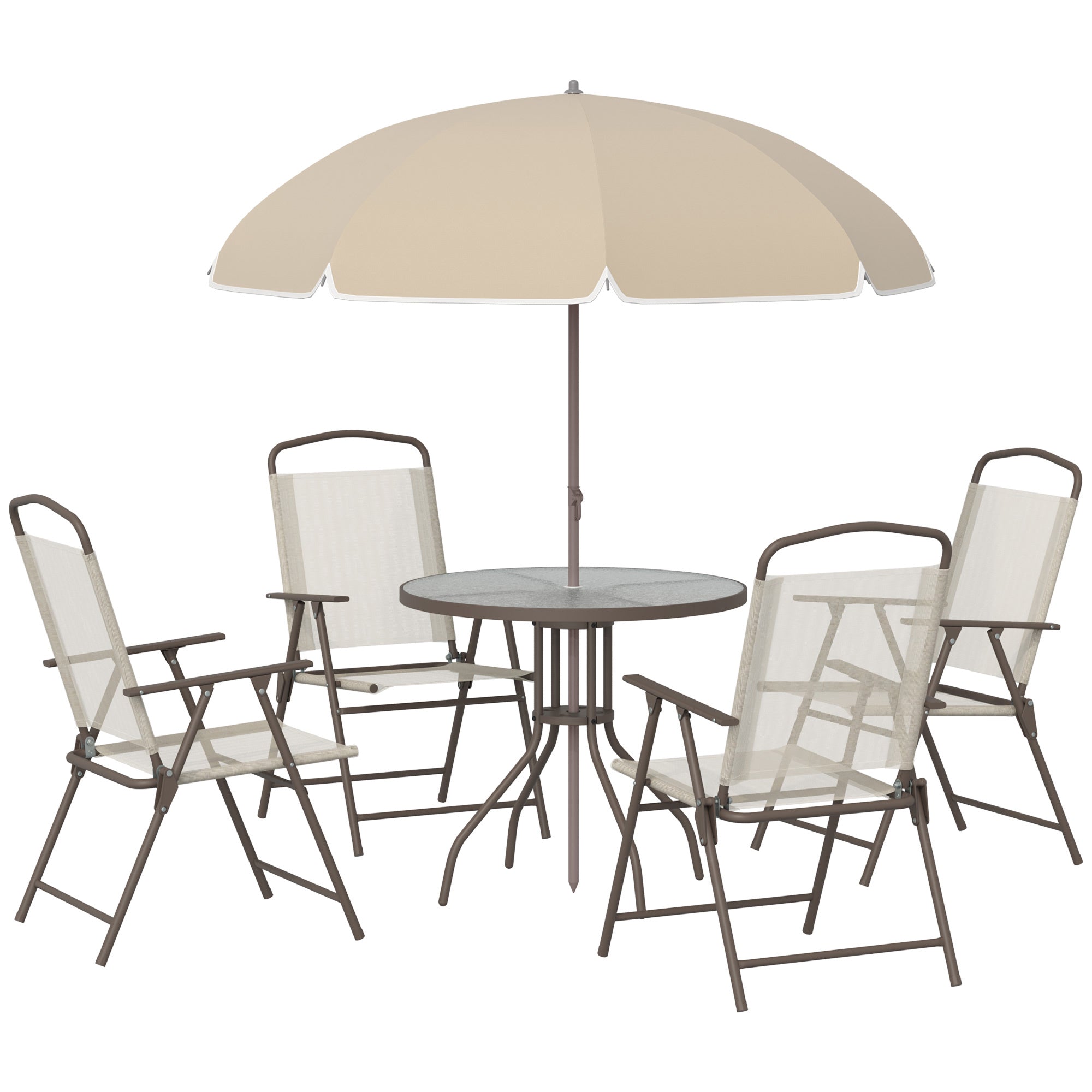 Beige Folding Dining Set