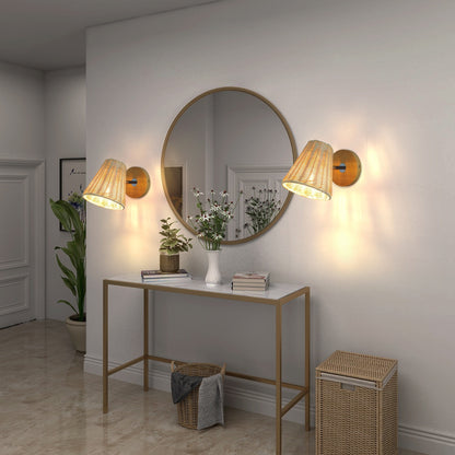Rattan Wall Lamp Bedside Wall Lamp Mirror Front Lamp Rattan Wall Lamp