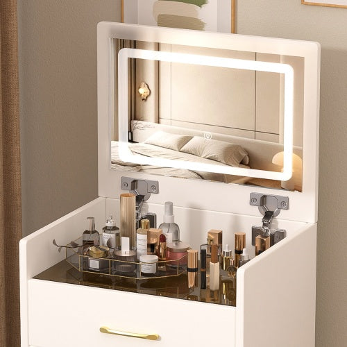 Glass Top Vanity Desk