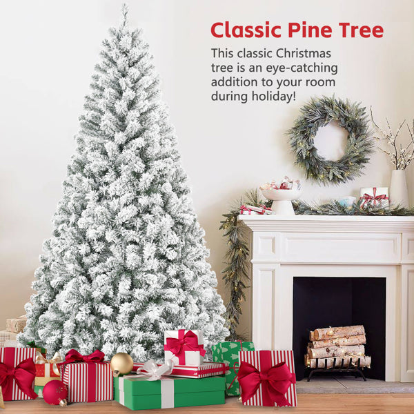 Snowy Flocked Christmas Tree