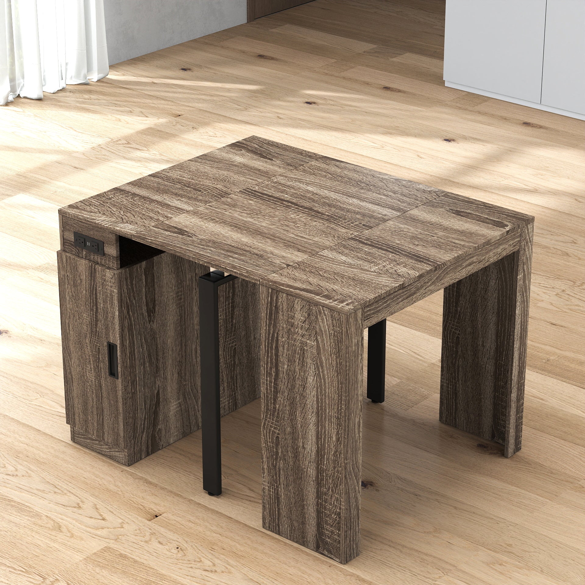 Brown Extendable Dining Table