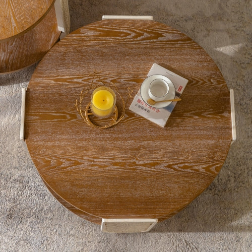 Wooden Coffee Table Retro End Table Storage Living Room