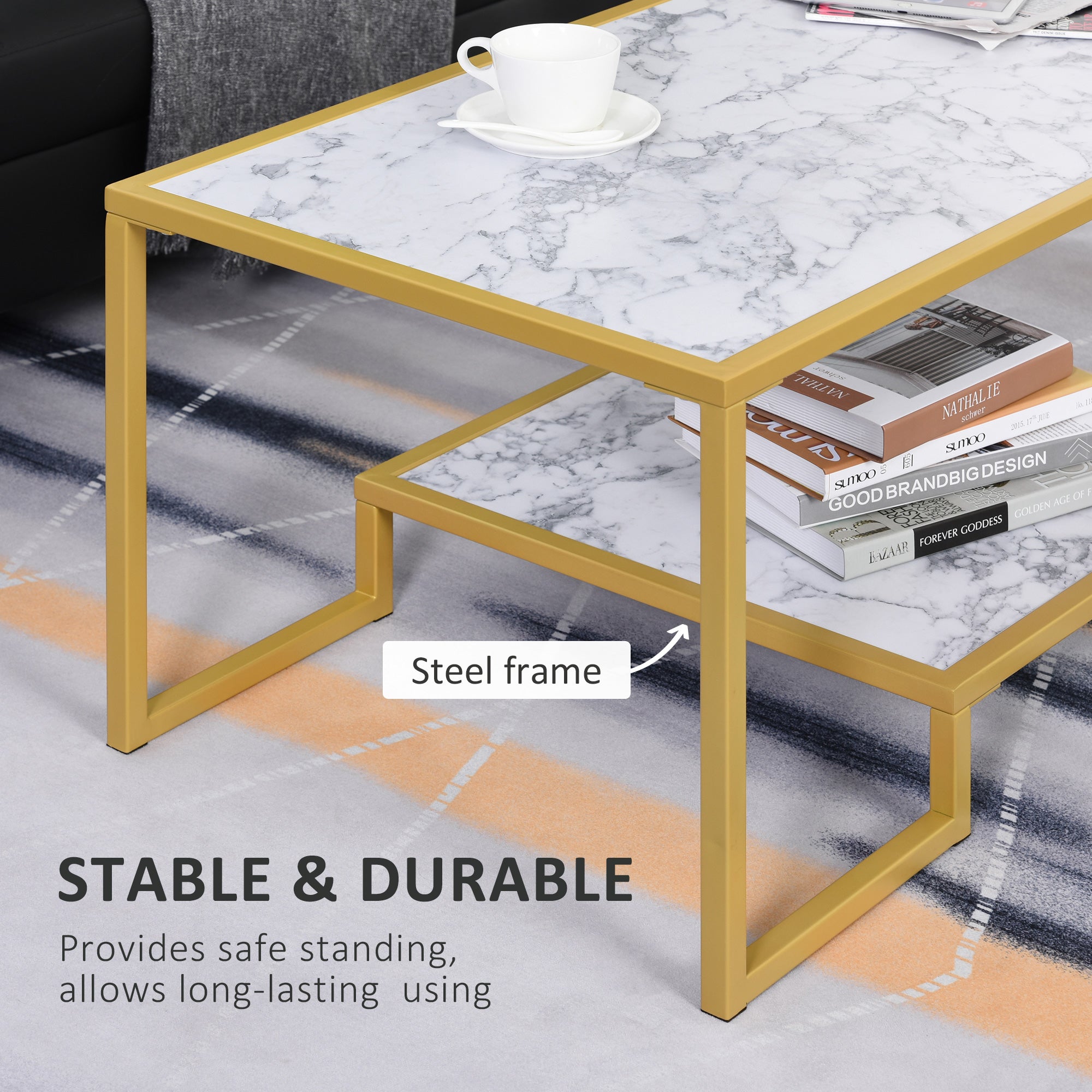 Marble Print Coffee Table