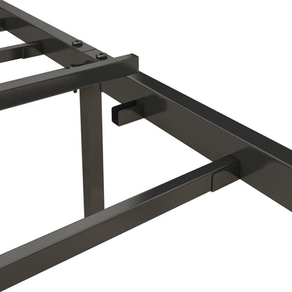 Queen Size Bed Frame With Charging Station, Upholstered Headboard, Metal Platform, Grey