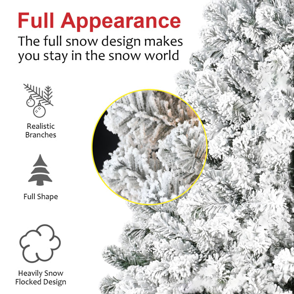 Snowy Flocked Christmas Tree