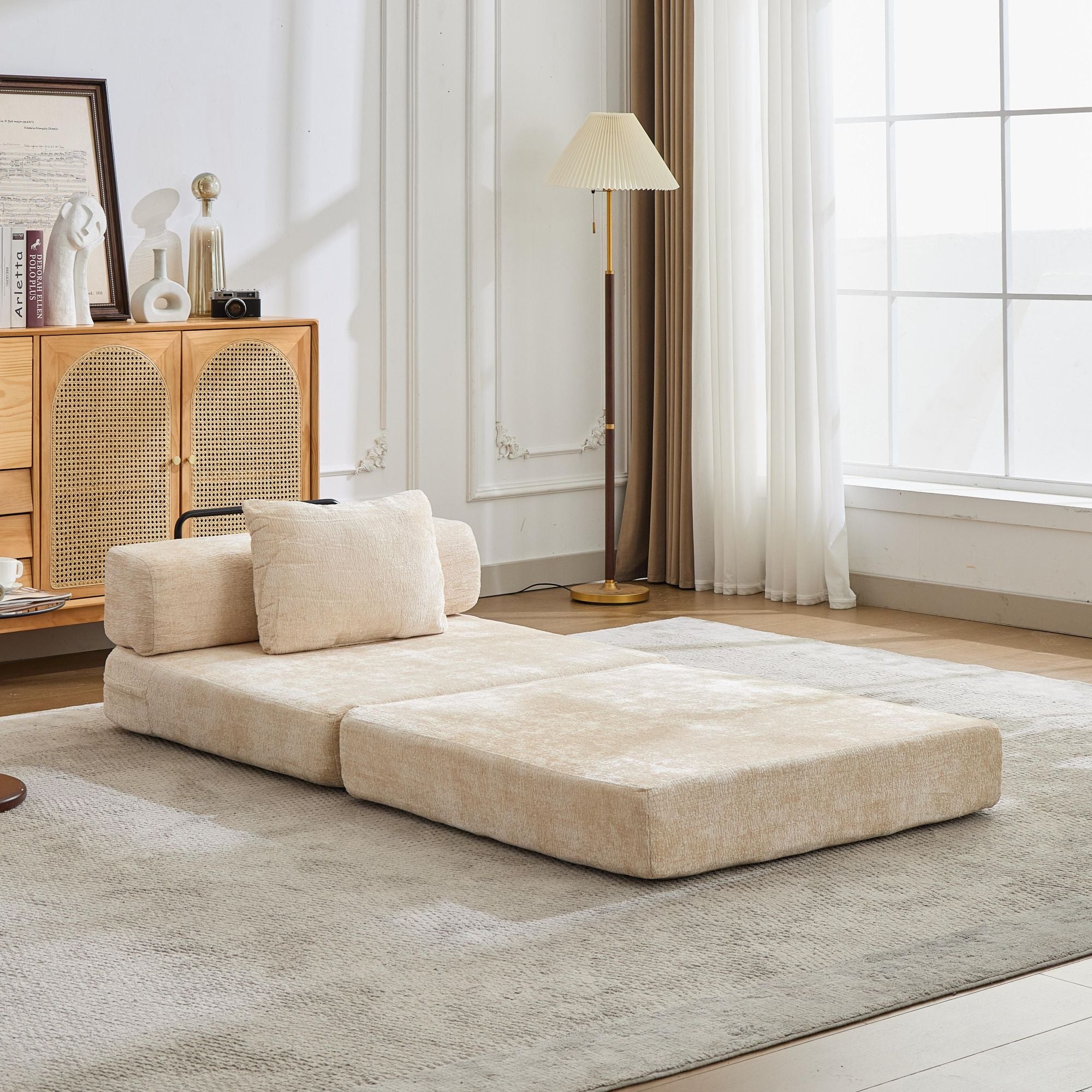 Beige Chenille Sofa
