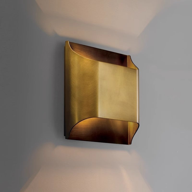Modern Minimalist Background Wall Staircase Full Copper Wall Lamp