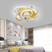 Celestial golden starlight ceiling fan light with glowing star accents and crystal decorbites ceiling fan for bedroom decor
