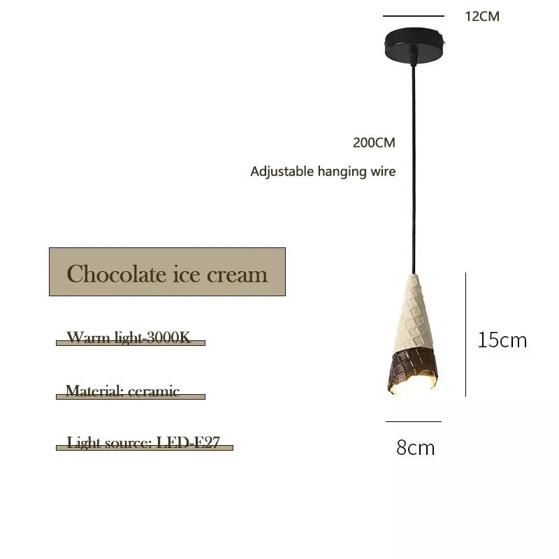 Ceramic Ice Cream Pendant Light for Nursery & Kids Room - Decorbites