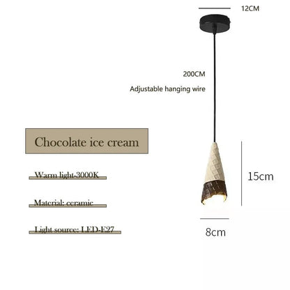 Ceramic Ice Cream Pendant Light for Nursery & Kids Room - Decorbites