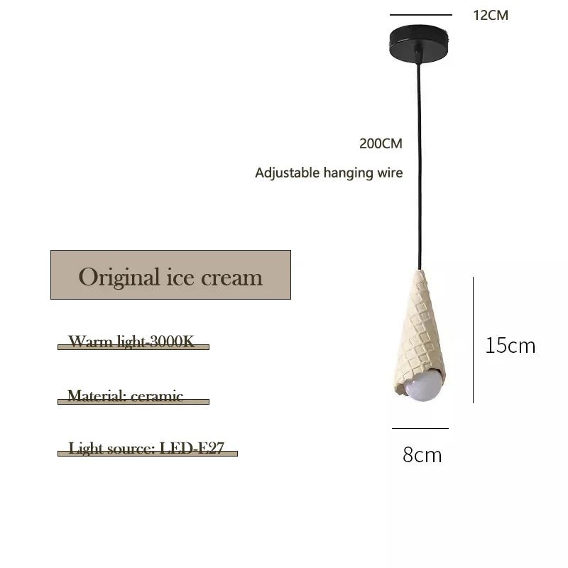 Ceramic Ice Cream Pendant Light for Nursery & Kids Room - Decorbites
