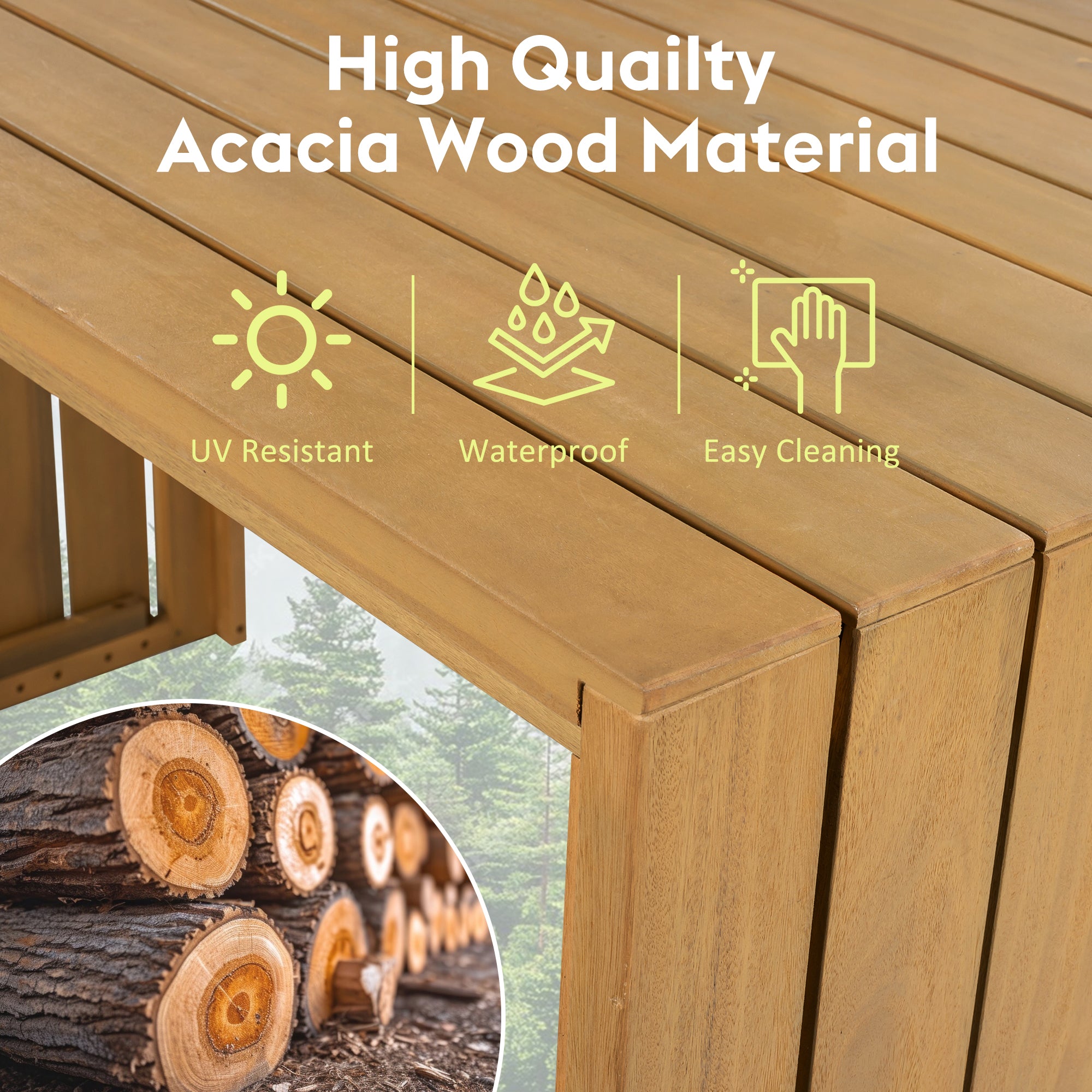 Acacia Wood Bar Set