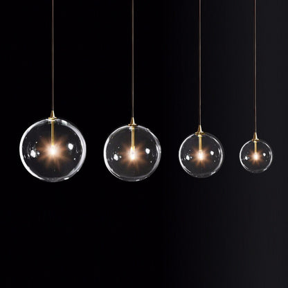 Simple Glass Chandelier Transparent Ball Lamp