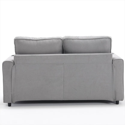 3-in-1 Upholstered Futon Sofa Convertible Sofa Bed,Foldable Tufted Loveseat With Pull Out Sleeper Couch Bed