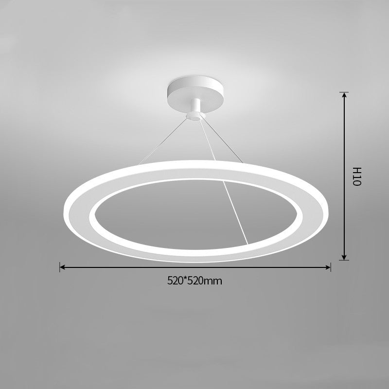 White Circular Iron Chandelier