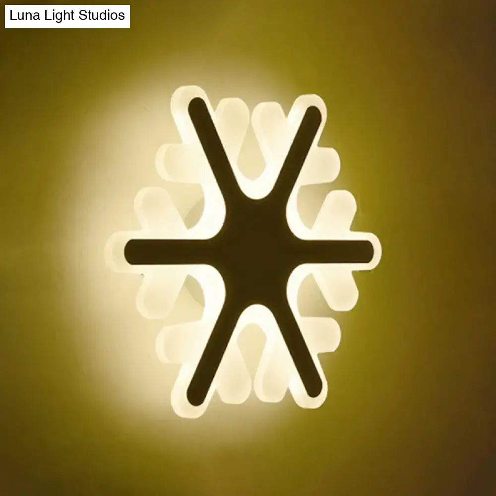 Cheerful white smiling sun led wall sconce with star-shaped design and glowing light for bedroom lighting