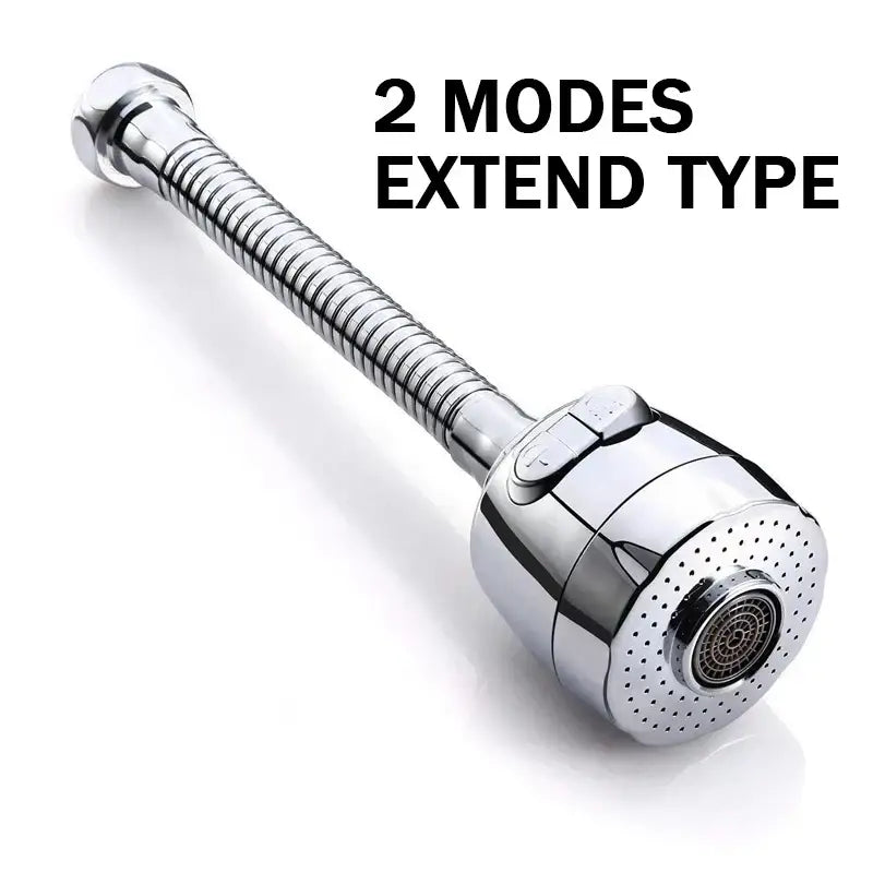 Chrome 2 modes kitchen faucet aerator with chrome finish flexible segmented hose and dual-function nozzle head for water saving