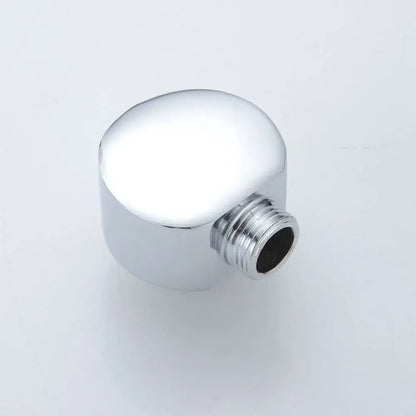 Chrome brass diverter valve water separator tee adapter with chrome-finished cylindrical showerhead threaded connection end
