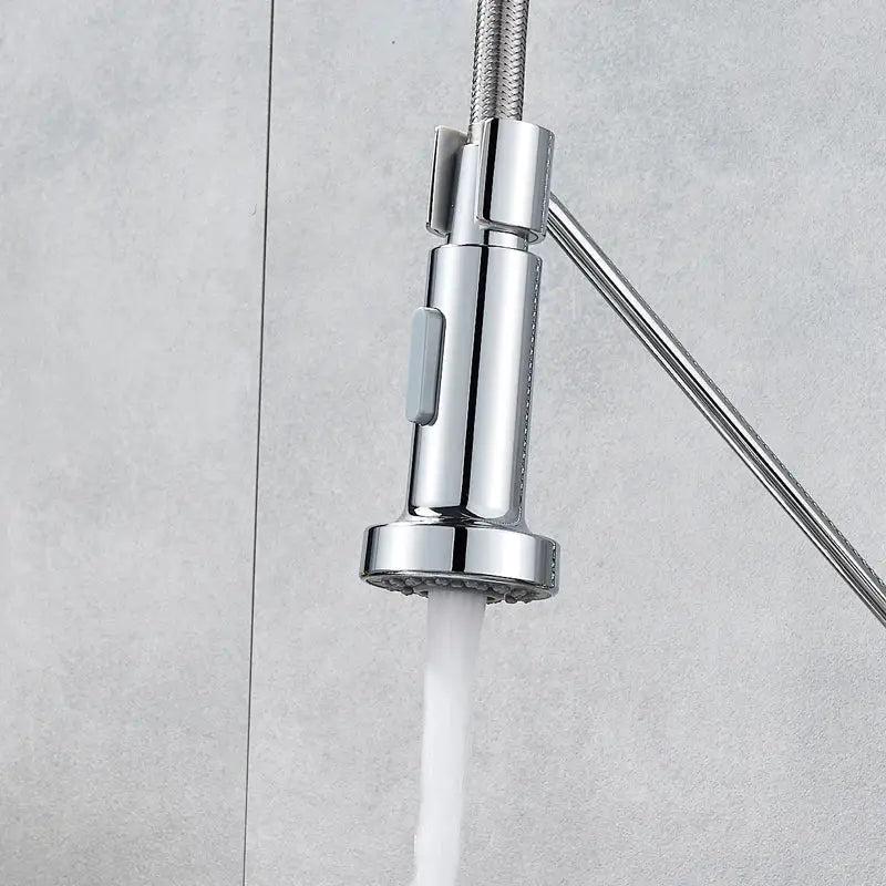 Chrome finished decorbites dual function kitchen sprayer head with sleek design and flexible braided hose for faucet replacement