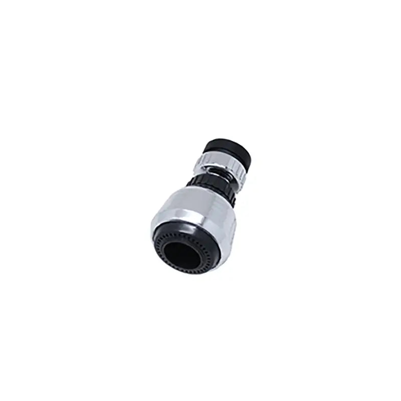 Chrome flexible kitchen faucet extension tube with adjustable spray nozzle, black rubber seals, and textured grip ring by decorbites kitchen faucet