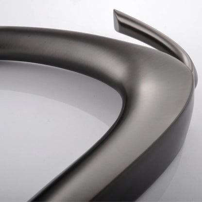 Matte black curved deck mounted faucet with anti-leak ceramic valve for single hole cold water control basin use
