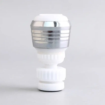 White and chrome kitchen faucet extender with sleek ribbed metallic collar for decorbites kitchen faucet aerator use