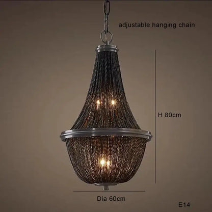 Classic black aluminum chain pendant lights with a tiered cascading design and adjustable hanging chain for dining room decorbites black aluminum chandelier
