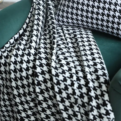 Classic black and white houndstooth throw blanket with soft textured weave by decorbites houndstooth throw for living room decor