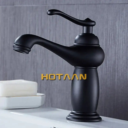 Classic matte black brass basin faucet with curved spout lever handle decorbites black brass bathroom fixture