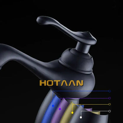 Classic matte black brass basin faucet with curved spout featuring decorbites black brass bathroom design