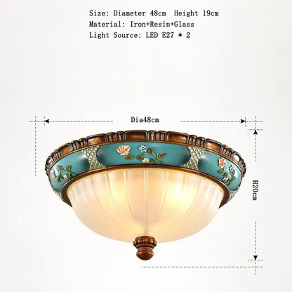 Decorbites classical resin bronze and turquoise chandelier with ornate metal frame and frosted glass for living room decor