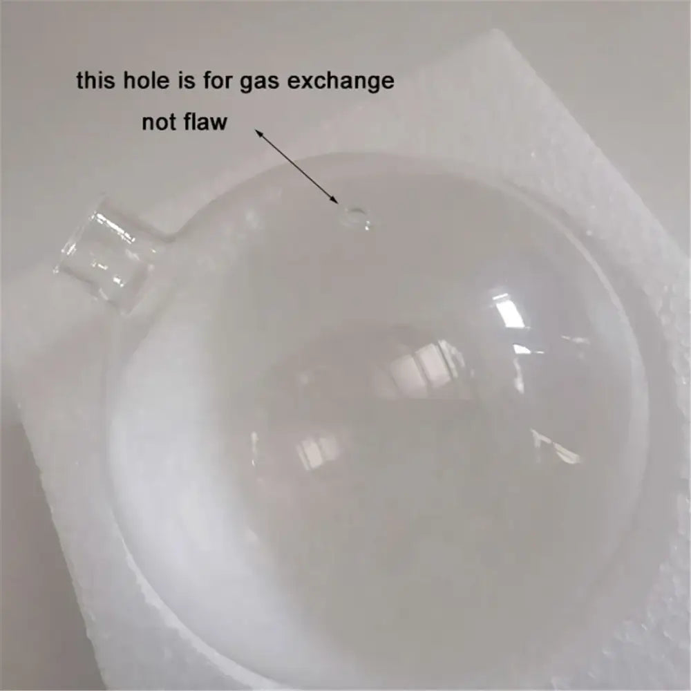 Transparent spherical glass lamp shade with clear 11mm opening for decorbites 11mm opening living room ornament set