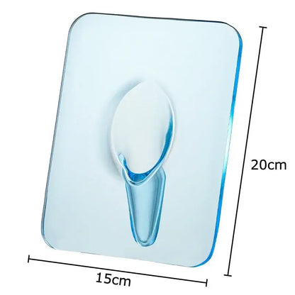 Transparent blue adhesive wall hook with sleek oval loop for clear acrylic decorbites butterfly vase bedroom flower pot