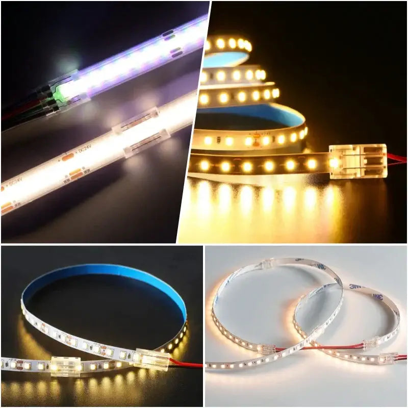 Clear cob led strip connectors 2-pin l-shape kitchen clips with flexible cob led strip housing in various colors