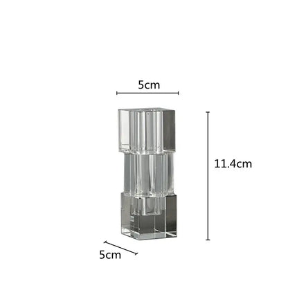 Clear acrylic geometric glass vase with stacked cube design ideal for living room decorbites flower decor