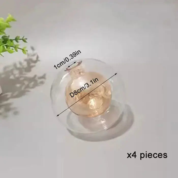 Clear g4 glass shade replacement globe with warm glowing light bulb for chandelier dining room use