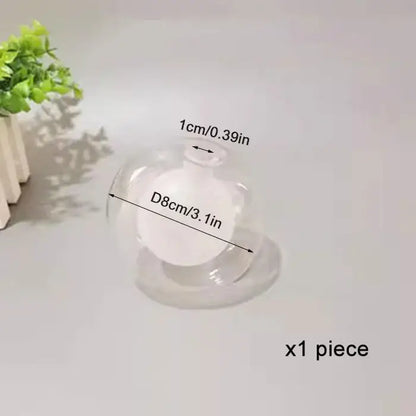 Clear g4 glass shade replacement globes transparent dome with white interior and lid 8cm diameter for chandelier use