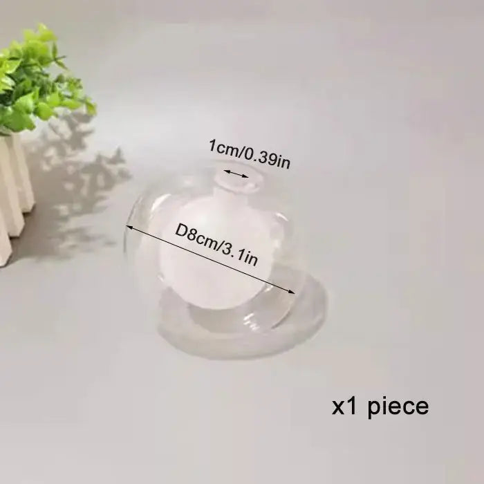 Clear g4 glass shade replacement globes transparent dome with white interior and lid 8cm diameter for chandelier use