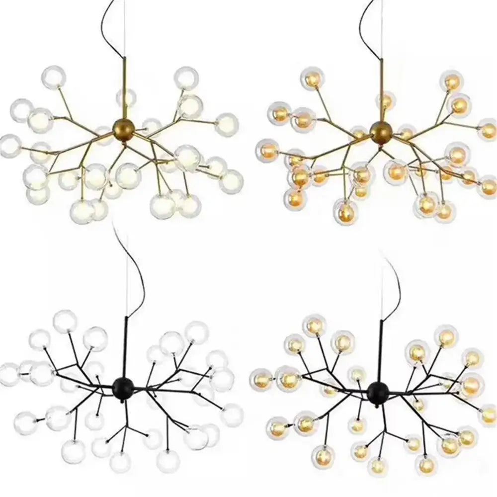 Clear g4 glass shade replacement globes for chandelier dining room with modern brass or black metal branch-style frames