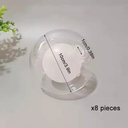 Clear g4 glass shade replacement globe with transparent rounded dome shape and flat base for chandelier use