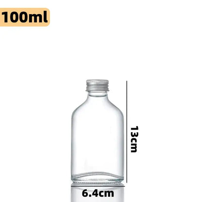 Clear glass beverage bottle with silver metal cap 100ml by 13cm tall decorbites clear glass kitchen juicing set