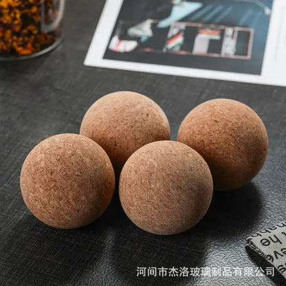 Four natural brown cork stoppers with textured surface for decorbites glass bottle dispenser set kitchen jars
